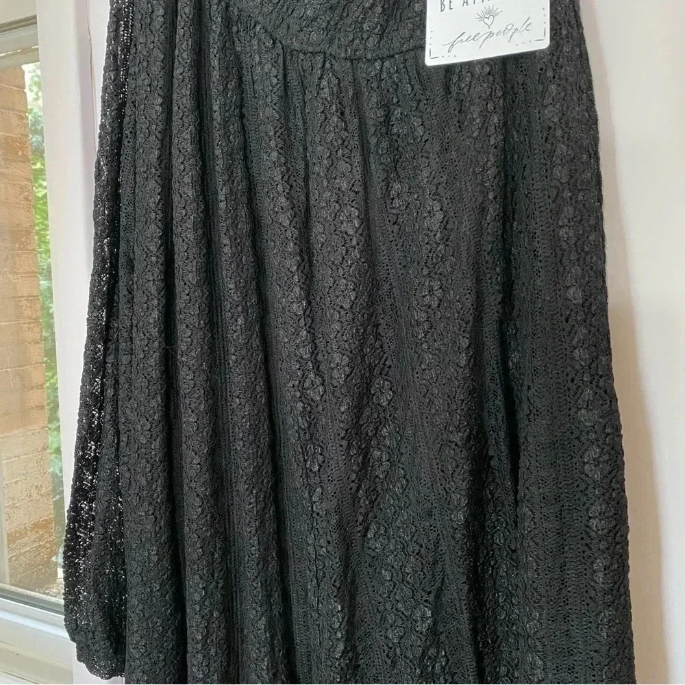 NWT Free People Muche Muchette Valentino Lace Wide-Leg Jumpsuit Black - Picture 8 of 15